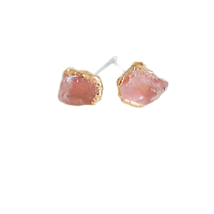 Pendientes de Botón Geométricos Vintage de Acero Inoxidable Chapado en Oro con Ágata para Aniversario - Product Image 1