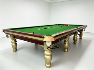 Mesa de Snooker de Torneo de 12 pies con Nivelación de 30 Puntos, 5 Piezas, Pizarra Jiujiang de 4.5cm, Fieltro Importado 6811, Patas de Roble Macizo - Product Image 1