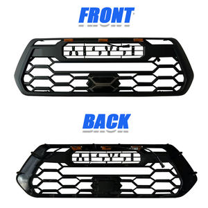 Front Grill Replacement For 2016-2023 Tacoma ABS Grille with 3 LED Lights &amp; Sensor Cover &amp; Light <strong>Bar</strong> Matte Black - Product Image 3