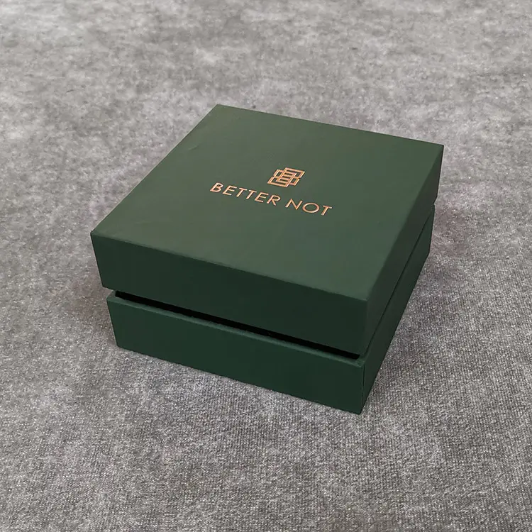 Luxury Fashion Emerald Jewelry Cosmetic Gold Foil Logo Heaven and Earth Gift Box
