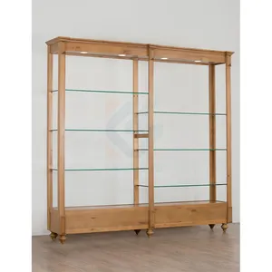 Customized Round Glass Display Showcase, Glass Rack Showcase Display Cabinet