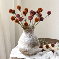 Capullos de Scabiosa Stellata Preservados, 10 Tallos, Ramo de Flores Secas Coloridas Hechas a Mano para Decoración de Bodas y Hogar