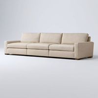 Canapé modulaire sectionnel de luxe moderne 3 places avec coussins de siège en mousse douce et confortable, structure en bois, idéal pour appartement et école