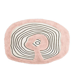 <span class=keywords><strong>Tapis</strong></span> fait main de forme irrégulière, style crème, design artistique, rond, rose, en soie de lait, à poils longs, doux, pour chambre à coucher, salon - Product Image 6