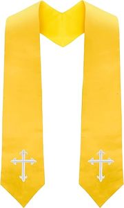 Stole de chœur en broderie croisée de 70 pouces pour l'école, accessoire de costume <span class=keywords><strong>d</strong></span>'église pour enfants - Product Image 3