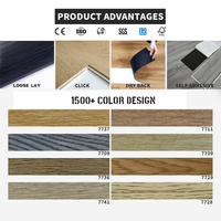 Suelo de vinilo autoadhesivo LVT SPC, espiga, espalda seca, pegado, 7MM, 6,5 MM, piedra de carbón, suelo comercial de estilo clásico