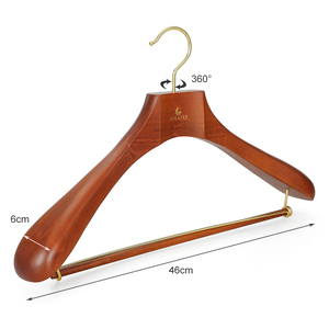<span class=keywords><strong>Cintre</strong></span> en bois premium LINDON, robuste, à épaules larges, pour costumes, manteaux et pantalons - Product Image 4