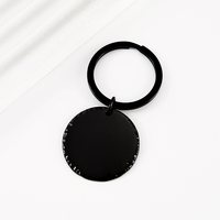 Porte-clés rond en métal Ywyougang, breloque à bord dentelé et disque concave pour gravure personnalisée, idéal comme cadeau