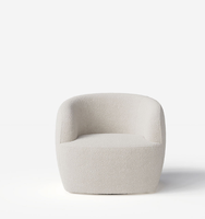 Nouveau Fauteuil Pivotant Moderne Blanc Doux en Tissu Style Nordique pour Salon - Collection 2026 - Vente Flash