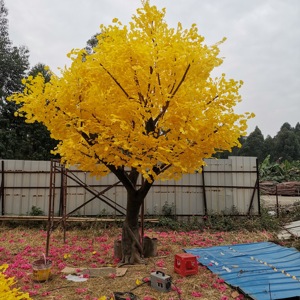 Árbol de <span class=keywords><strong>Ginkgo</strong></span> Artificial de Colores Otoñales, Adornos de Jardín, Plástico Sintético de Alta Calidad, Ecológico, para Decoración de Hoteles y Paisajismo - Product Image 6