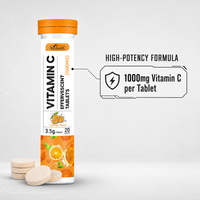 Comprimés effervescents de vitamine C OEM 1000 mg, saveur de fruits personnalisée, complément sous marque privée