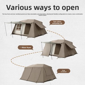 Tenda Automatica <span class=keywords><strong>MYL</strong></span> con Tetto a Falda, Tessuto Oxford Argentato 2000mm, Due Camere da Letto e Soggiorno, Tenda Familiare per Quattro Stagioni - Product Image 5