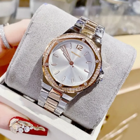 MKOriginals – montre-bracelet de luxe à Quartz pour femmes, en acier inoxydable, avec lunette en strass, cadran simple, bracelet de 20mm, 37mm