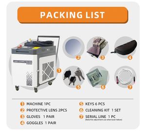 Máy làm sạch bằng <span class=keywords><strong>laser</strong></span> Vũ Hán loại bỏ gỉ sét 100W JPT, dụng cụ cầm tay với bộ làm mát nước, đầu làm sạch lý tưởng cho giường, gạch. - Product Image 6