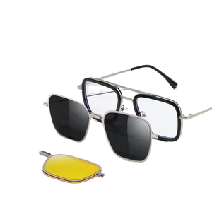 2025 Nieuwe 2-in-1 Magnetische Clip Zonnebril Gepolariseerde TAC 1.1mm Lenzen Nachtzicht Lichtgewicht Heren Dames Opvouwbaar Metalen Montuur - Product Image 1