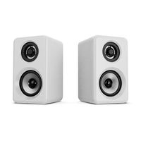 Haut-parleurs de jeu pour ordinateur PC avec casque, Bluetooth 2.0, 2 canaux, finition blanc brillant