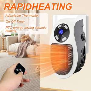 Wall Outlet Space <b>Heater</b>, 450W Plug in <b>Electric</b> <b>Heater</b> with Adjustable Thermostat, Portable Plug in Small Space <b>Heater</b> - Product Image 1