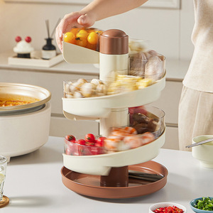 Organizador de Cocina Giratorio de Gran Capacidad, Estante de Almacenamiento de <span class=keywords><strong>Alimentos</strong></span> Multicapa, Estante de Almacenamiento Multifuncional, Soporte para Bolsitas de Té - Product Image 3