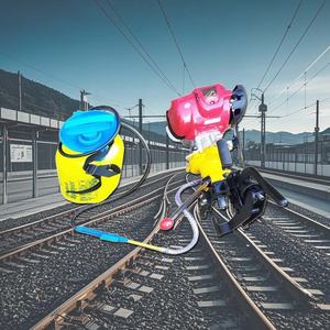 Herramienta ferroviaria, máquina perforadora de durmientes de pasamanos, piezas ferroviarias de acero, máquina perforadora de riel alimentada por batería para equipos ferroviarios - Product Image 2