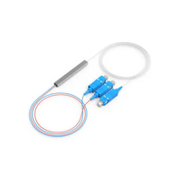 Splitter Serat Optik Bersertifikat CE ISO SC UPC APC SM 1 X 2 4 8 16 32 PLC 0.9mm Mini Steel Tube