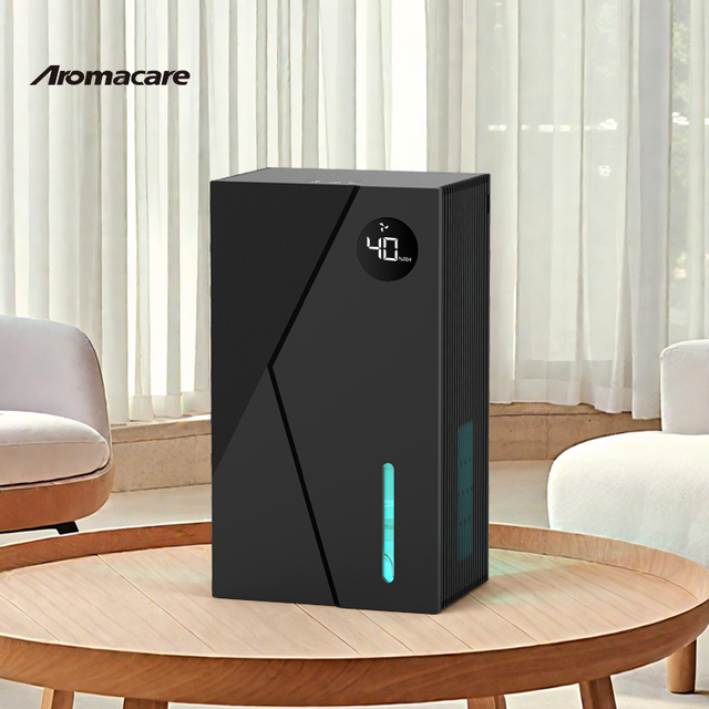 Aromacare 2.2L Office Semiconductor Dehumidifier with 7 LED Colorful Lights Removable Water Tank for Household Use