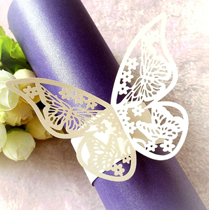 Anneaux <span class=keywords><strong>de</strong></span> serviette 3D Papillon Creux, Boucles <span class=keywords><strong>de</strong></span> serviette en <span class=keywords><strong>papier</strong></span>, Supports d'anneaux <span class=keywords><strong>de</strong></span> serviette pour Décoration <span class=keywords><strong>de</strong></span> Mariage, Saint-Valentin et Fêtes - Product Image 6