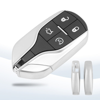 Clé de voiture intelligente MS 4 boutons pour Maserati Keyless Go, étui de remplacement pour clé de voiture à distance avec lame vierge non coupée