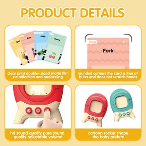 Giocattolo Educativo con Carte Parlanti a Forma di Razzo, Carte Flash Cognitive per l'Apprendimento dell'Inglese e degli Animali per Bambini - Product Image 5