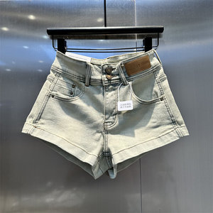 Short en <span class=keywords><strong>jean</strong></span> vintage ZONA taille mi-haute coupe skinny avec poches cargo arrière, délavé et extensible, style Y2K sexy, Hot Pants - Product Image 2