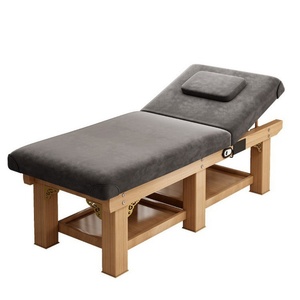 Camilla de Masaje Plegable para Salón de Belleza y Spa, con Marco de Madera Ajustable en Altura, Precio de Fábrica - Product Image 1