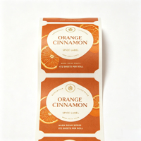 Étiquettes en rouleau imprimées sur mesure, autocollantes, pour bouteilles de boissons chaudes aux saveurs d'orange et de cannelle, étiquettes personnalisées pour l'emballage de boissons