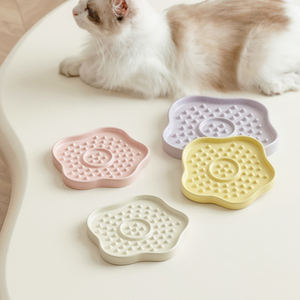 Nouvelle conception 2026, assiette de luxe pour animaux de compagnie à alimentation lente, tapis antidérapant pour lécher pour chat et <span class=keywords><strong>chien</strong></span>, bol en céramique pour animaux de compagnie, tapis pour bol, alimentation saine, assiette pour <span class=keywords><strong>chien</strong></span> - Product Image 2