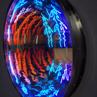 Letrero LED Personalizado con Espejo Infinito, Caja de Luz 3D de Aluminio con Efecto Abismo para Coche, Hogar, Empresas, Taxi, Bar, Tienda, Habitación de Hotel