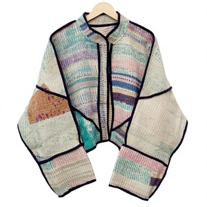 A2ZCraftBazar Veste en coton Kantha vintage écologique pour femme, motif dessiné à la main, style automne, séchage rapide, respirante - Product Image 1