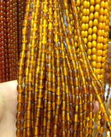 Vente en Gros Perles Rondes en Ambre Jaune Rouge de 4mm à 12mm, Perles Pierres Précieuses Libres en Fil pour la Fabrication de Bijoux