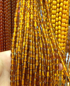 卸売 4mm-12mm 円形 イエローレッド アンバー ビーズ 宝石 ルースビーズ 連 ジュエリーメイキング用 - Product Image 5