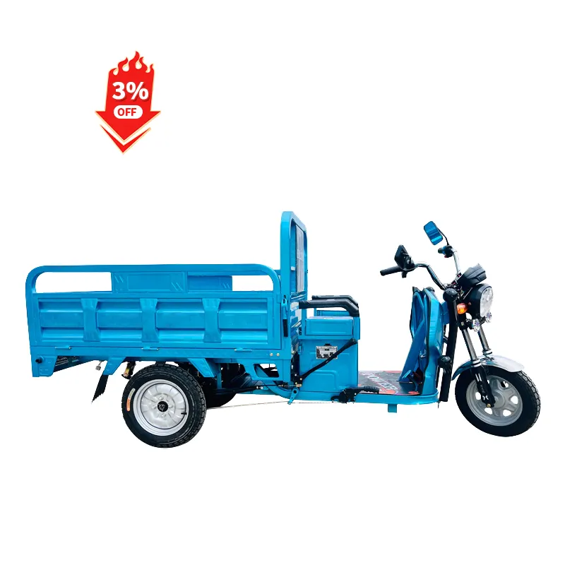 Motocicleta amortiguadora hidráulica fácil de controlar Triciclo de carga eléctrico de 3 ruedas de China