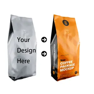 Custom Printed Coffee Bean Packaging Recyclable Square Bottom Box Pouch 200g 500g 1kg Coffee Bag 5lb