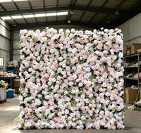 Panneau mural de fleurs artificielles en soie 5D réaliste et imperméable, vert, pour fond de scène de mariage, arrangements personnalisés
