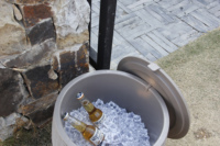 Table de bar portable 2 en 1 pour boissons de jardin, refroidisseur de bière, table de refroidissement extérieure