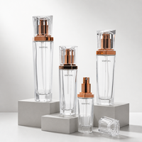 Flacon en verre givré plaqué or rose 15ml 30ml pour lotion, gravure personnalisée, vide, pour cosmétiques, spray, tonique facial, essence