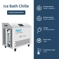 Refroidisseur d'eau pour bain de glace 110-220V React BY-15, capacité de refroidissement 1HP 1500W, avec contrôle à distance WIFI et application