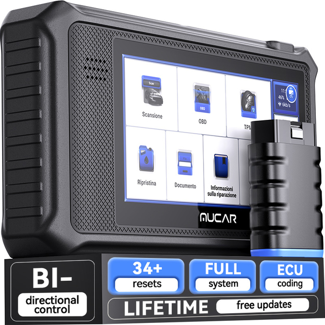MUCAR VO6 All Cars Lifetime Free Full System 28 Resets Obd2 Diagnostic Tools ECU Coding Bi-directional Scan Obd 2 Auto Scanner