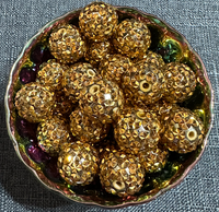 Perle de boule de diamant en résine faite à la main de 20MM grand acrylique et plastique accessoires de bijoux à bricoler soi-même en vrac avec ensemble de diamants