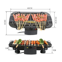 Barbecue électrique pour l'intérieur et l'extérieur de l'île sans fumée Mini table coréenne Rôtissoire à charbon de bois Poêle à moteur rotatif Plaque commerciale