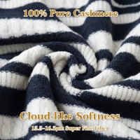 Pull en cachemire 100% pour femme, col rond, décontracté, automne, super doux, rayé