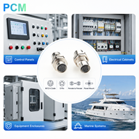 Conector M12 A-Code de 5 Pines Hembra a Hembra para Montaje en Panel, con Protección IP67 para Gabinetes de Automatización Industrial