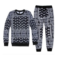 Conjunto Deportivo de Invierno para Hombre, 2 Piezas, Chaqueta y Pantalón, Estilo Urbano, con Estampado por Transferencia Térmica, Lavado Ácido, Resistente al Viento y Antibacteriano