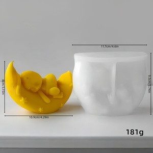 UNIMOULD Eco-Friendly Non-Stick Heat Resistant Moon for Scented Candle <b>Silicone</b> Mold DIY 3D Moon Hand Soap Plaster Cake - Product Image 5