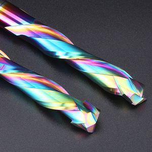 Huhao <strong>High</strong> <strong>Quality</strong> rainbow <strong>Nano</strong> <strong>Coatings</strong> Compression <strong>End</strong> <strong>Mill</strong> Fresa up and Down Cut for Hard Wood Metal - Product Image 3